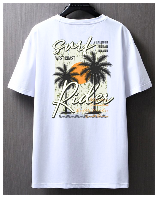 Sunset Surf Rider Graphic Printed Oversized T shirt