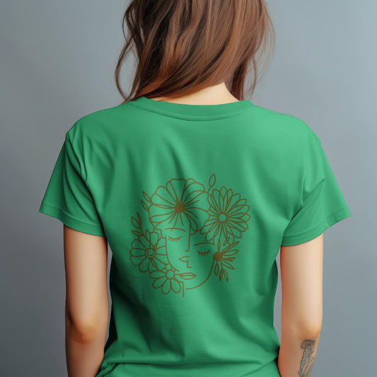Women’s Cotton Round neck T shirt with Minimalist print