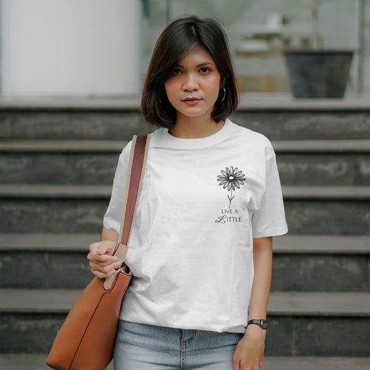 Women’s Cotton Round neck T shirt with Minimalist print