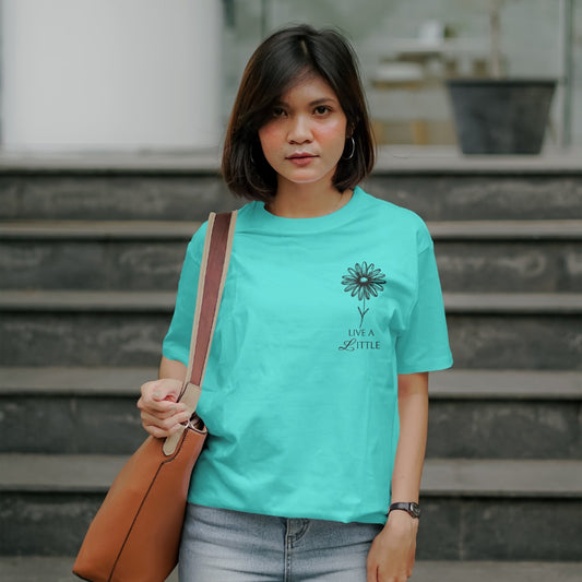 Women’s Cotton Round neck T shirt with Minimalist print
