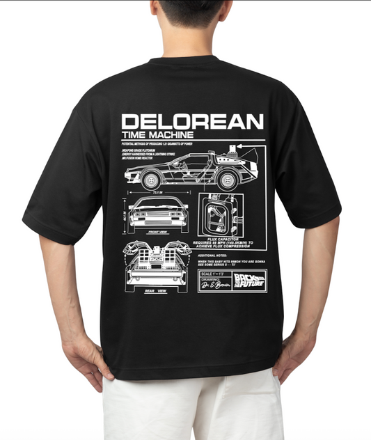 DeLorean Time Machine Schematic Tee