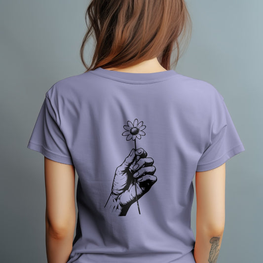 Women’s Cotton Round neck T shirt with Minimalist print