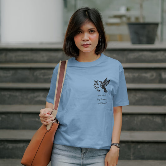 Women’s Cotton Round neck T shirt with Minimalist print