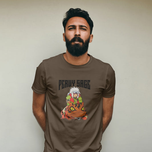 Anime Printed Round neck cotton T shirt