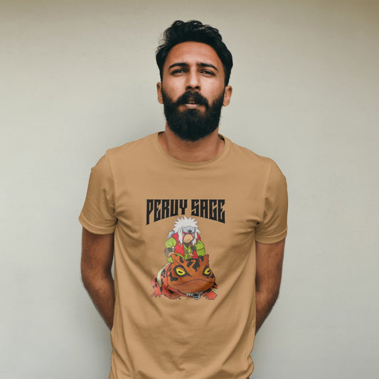 Anime Printed Round neck cotton T shirt