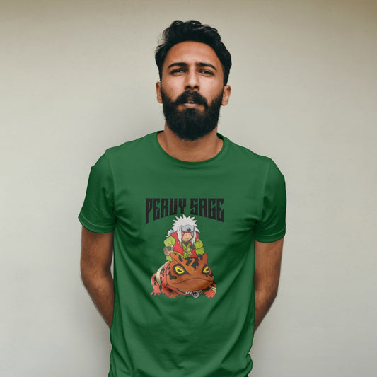 Anime Printed Round neck cotton T shirt