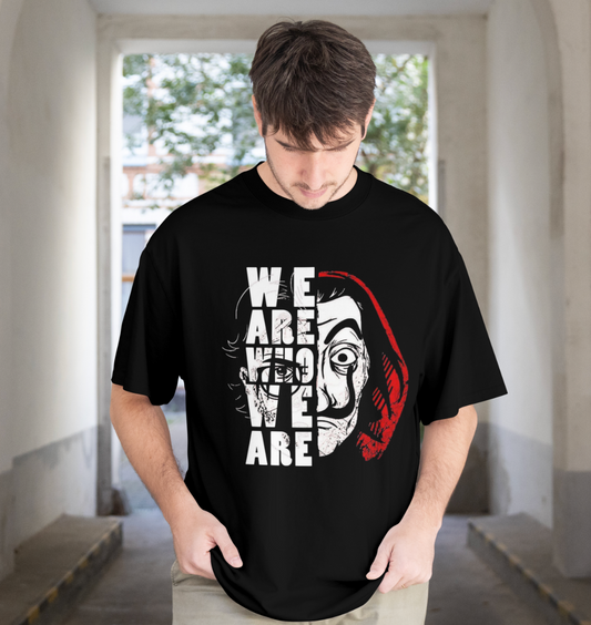 Mask Black Graphic Printed Oversized T shirt