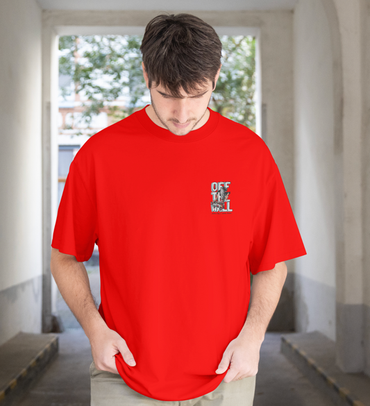 Off The Wall Red Graphic Printed Oversize T shirt